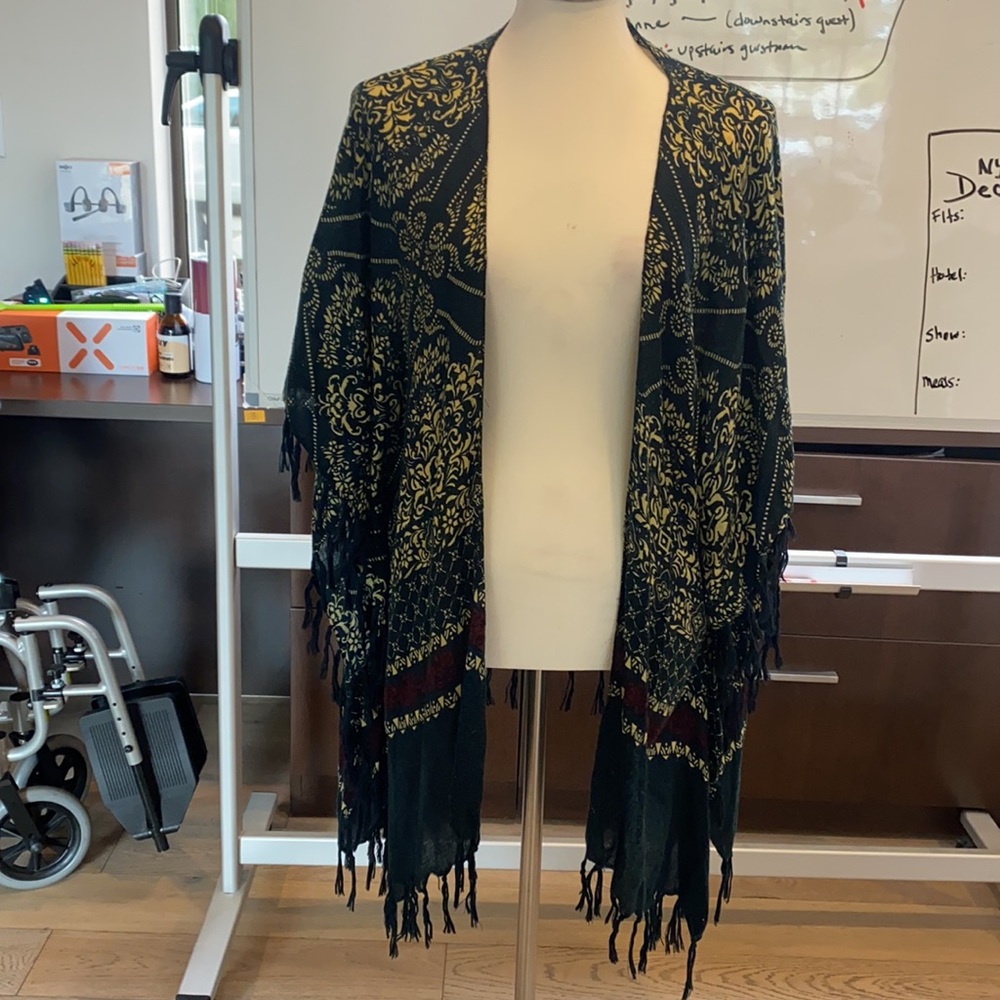 Free People Deep Green Boho Kimono